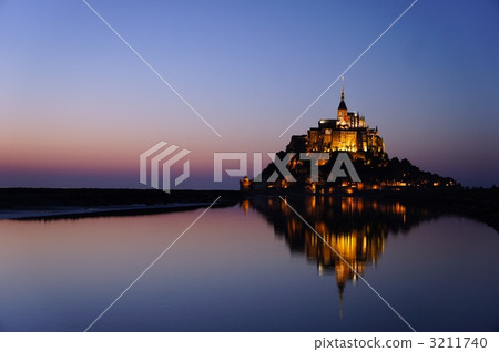 黃昏世界遺產的聖米歇爾山 黃昏世界遺產的聖米歇爾山 3211740
