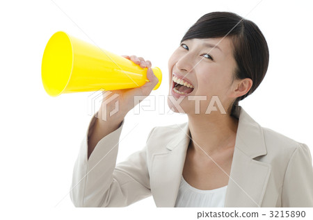 A woman in a jacket (megaphone) 3215890