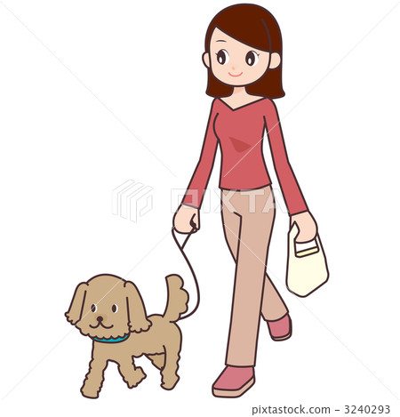 散步與狗的婦女 3240293