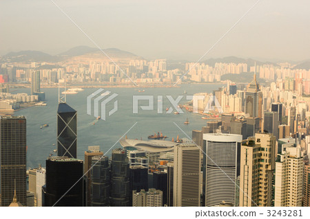 晚間/太平山頂/香港島/香港/特別行政區/中國 3243281