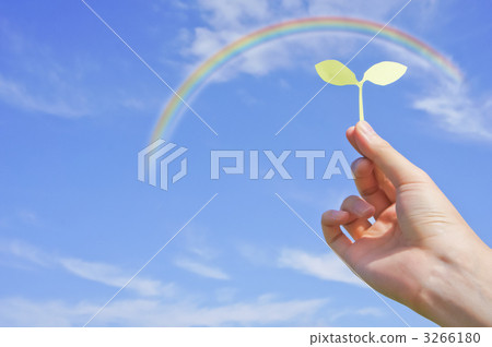 Hands with sprouts made with paper and Hongyuan 3266180