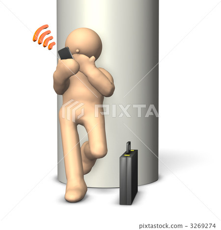 3DCG illustration showing wireless LAN 3269274