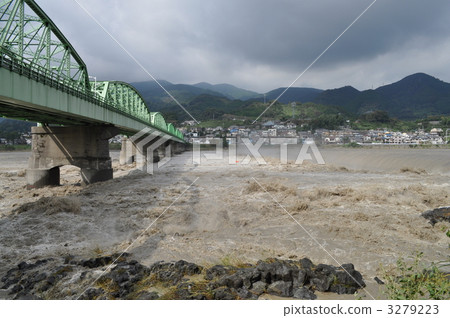 Fujikawa bridge after typhoon Fujikawa bridge after typhoon 3279223