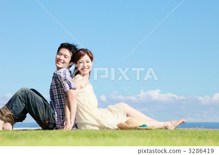 夫婦形象背靠背 夫婦形象背靠背 3286419