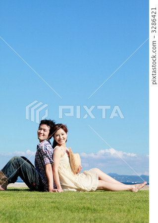 夫婦形象背靠背 夫婦形象背靠背 3286421