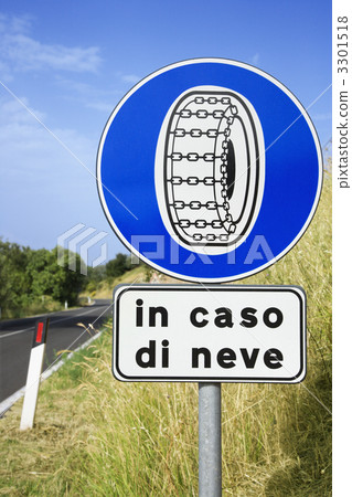 Sign on Rural Road in Italy 3301518