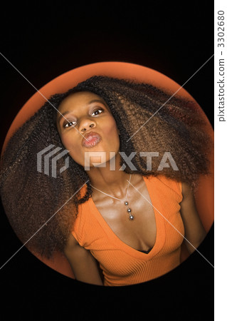 Woman puckering lips. 3302680