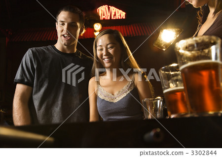 Couple at bar. Couple at bar. 3302844