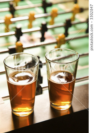 Two glasses of beer. Two glasses of beer. 3302847