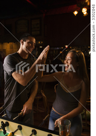 Couple giving high five. Couple giving high five. 3302848