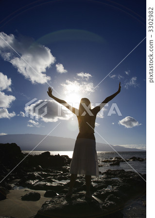 Woman on Maui beach 3302982