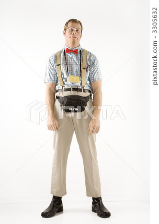 Man dressed as nerd. 3305632