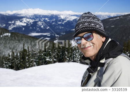 Man skier in mountains. Man skier in mountains. 3310539
