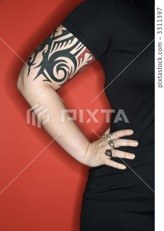Tattooed woman arm. 3311397