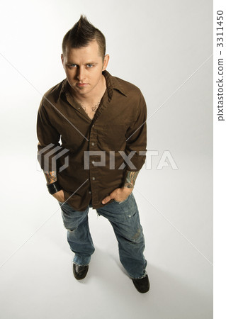 Caucasian man with mohawk. Caucasian man with mohawk. 3311450