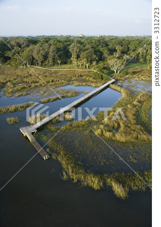 Dock over marsh. 3312723