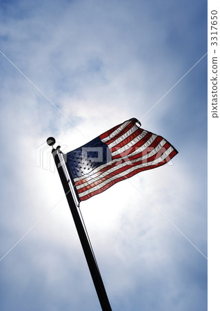 American flag in breeze. American flag in breeze. 3317650