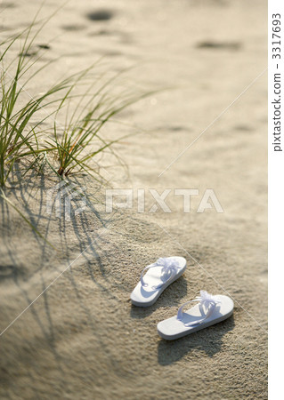 Sandals on beach. 3317693