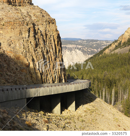 Highway through Wyoming mountains. 3320575