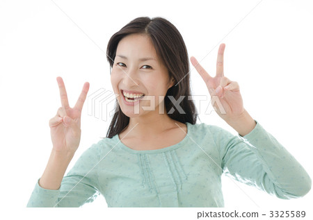 綠色切面圖的一名婦女 3325589