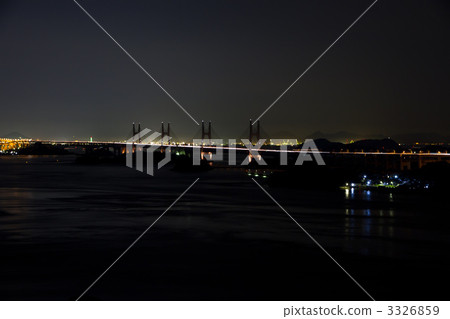 瀨戶Ohashi橋樑夜視圖 瀨戶Ohashi橋樑夜視圖 3326859