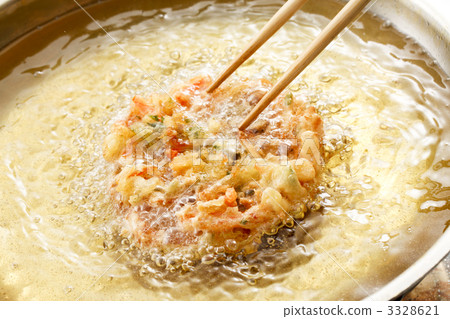 kakiage, shrimp and vegetable fritters, vegetable oil 3328621