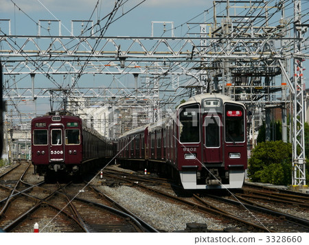 阪急今津線非凡普通火車3000系列非展示窗簾 3328660
