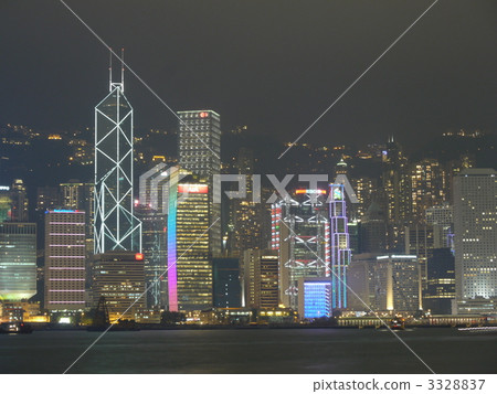 Night view of Hong Kong Victoria Harbor 3328837