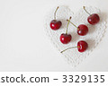American cherry on heart-shaped lace paper 3329135