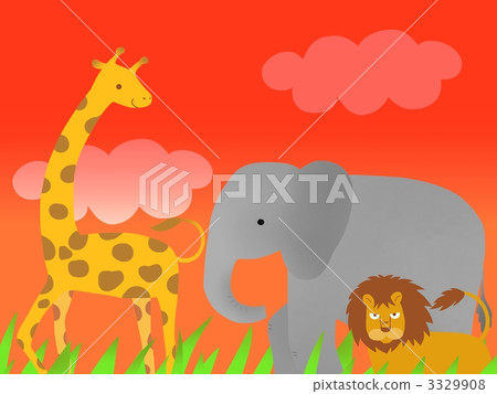 elephant, elephants, giraffe 3329908