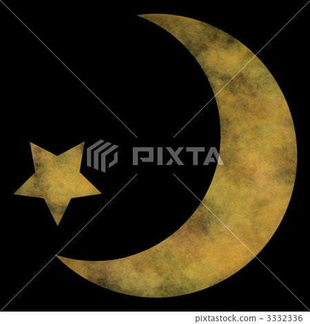 Moon and stars (black background · yellow) 3332336