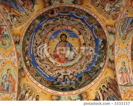 世界遺產“里拉修道院”（保加利亞）的壁畫圖片 3333157