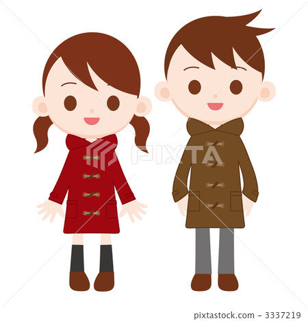 Boys wearing duffle coats Girls 3337219