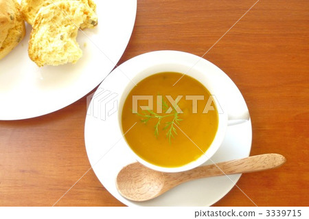 Pumpkin soup and scones 3339715