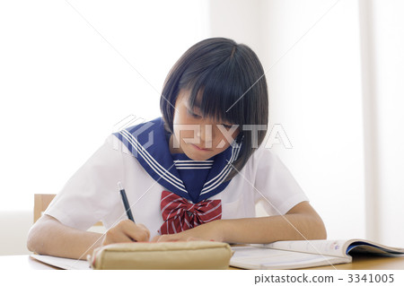 sailor clothes, taking an examination, writing 3341005