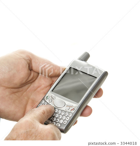 Businessman using PDA. Businessman using PDA. 3344018