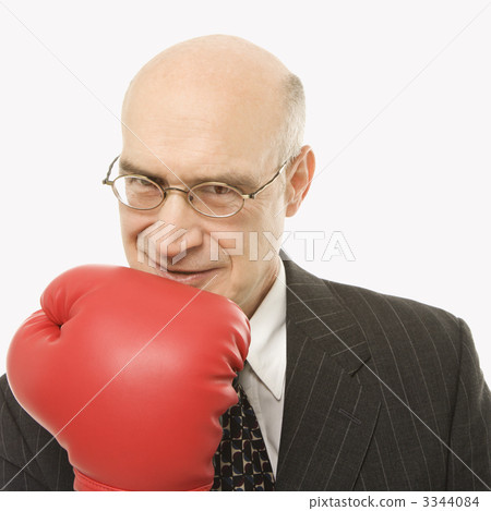 Businessman boxing glove. 3344084