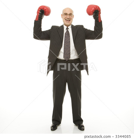 Businessman boxing gloves. 3344085