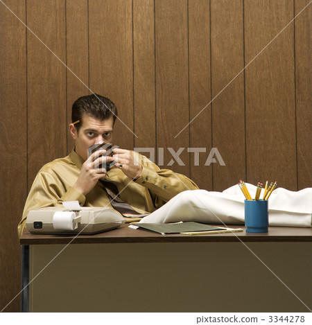 Man drinking coffee. Man drinking coffee. 3344278