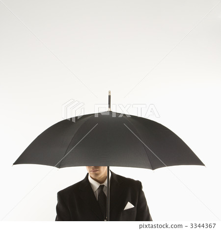 Businessman with umbrella. 3344367