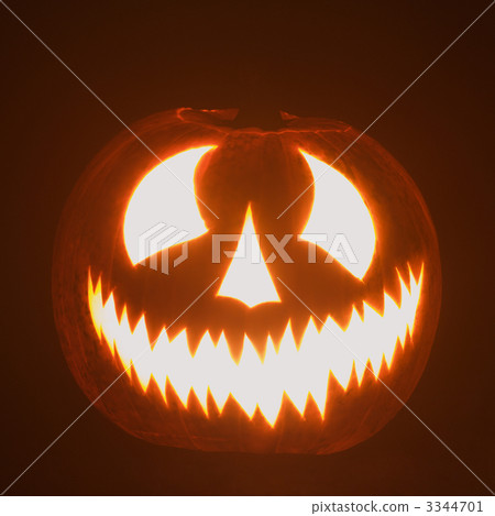 Glowing jack-o'-lantern. Glowing jack-o'-lantern. 3344701