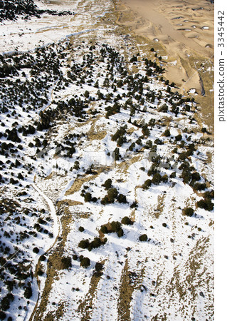 Snow covered sandy plains, Colorado. Snow covered sandy plains, Colorado. 3345442