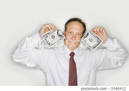 Businessman ripping money 3346412