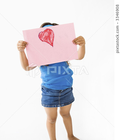 Little girl holding drawing. Little girl holding drawing. 3346908