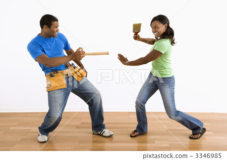 Couple being playful. 3346985