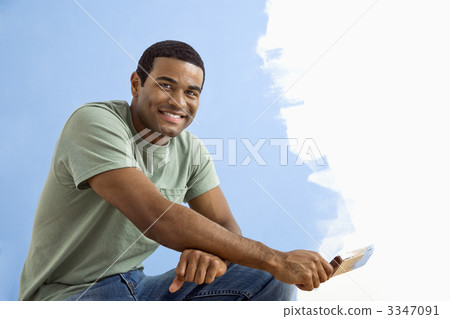 Man with paint brush. 3347091