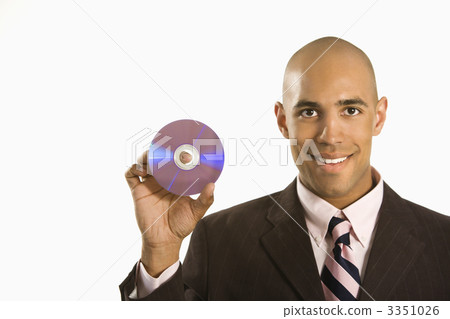 Man holding compact disc. Man holding compact disc. 3351026