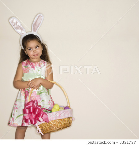 Girl celebrating Easter. 3351757