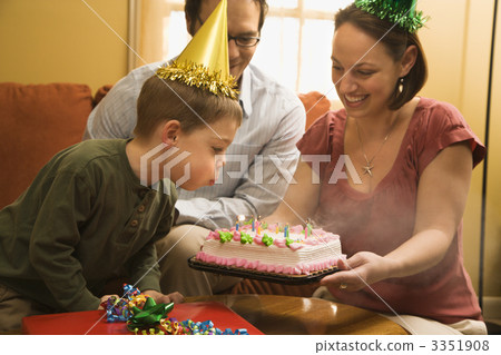 Boy with birthday cake. 3351908