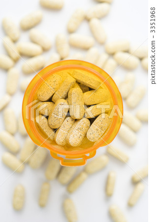 Open Pill Bottle with Tablets Open Pill Bottle with Tablets 3351968